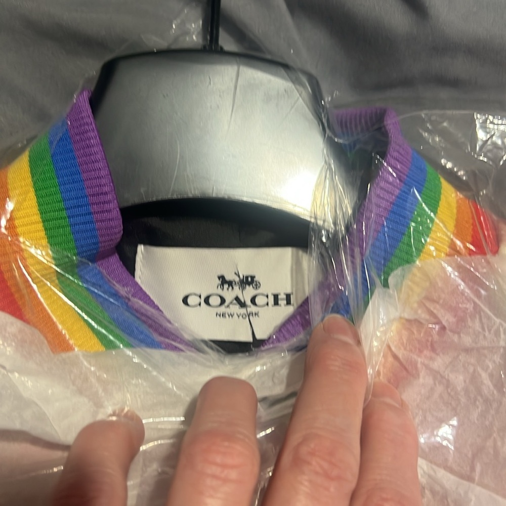 Coach Rainbow SVNIR Jacket (Pearl Pink) size XS - Picture 6 of 10